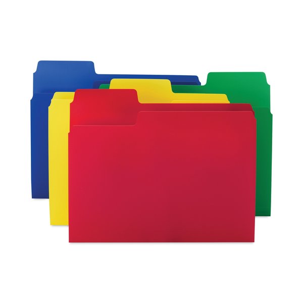 Smead SuperTab Top Tab File Folders, 1/3-Cut Tabs: Assorted, Letter, 0.75" Expansion, Polypropylene, 12PK 10516